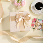 Champagne Gold Satin Ribbon 120 Yards 1-1/2 Inch Gold Ribbon Stocking Stuffers for Gift Wrapping Fall Decor Flower Bouquet Wedding Invitation Party Christmas Decorations