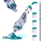 Cordless Pool Vacuum for Above Ground Pool 19.5 GPM,All Angle&LED Display,Handheld Rechargeable Spa Vacuum Cleaner for Inground Pools for Hot Tub, Leaves,Debris,Shallow Steps