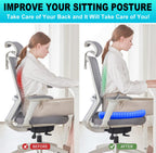Helishy Gel Seat Cushion for Long Sitting - 1.65inch Double Thick Cooling Egg Seat Cushion for Back, Hip, Sciatica, Coccyx, Tailbone Pain Relief - Office Chair Car Seat Cushion – Wheelchair Cushions