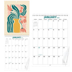 2025 Calendar - 2025 Wall Calendar 12 Months from Jan. 2025 to Dec. 2025, 8.5" x 23.4"(Open), The Perfect Matisse Style Calendar Planner with Ample Blocks for Writing, Beautiful Flower Calendar 2025