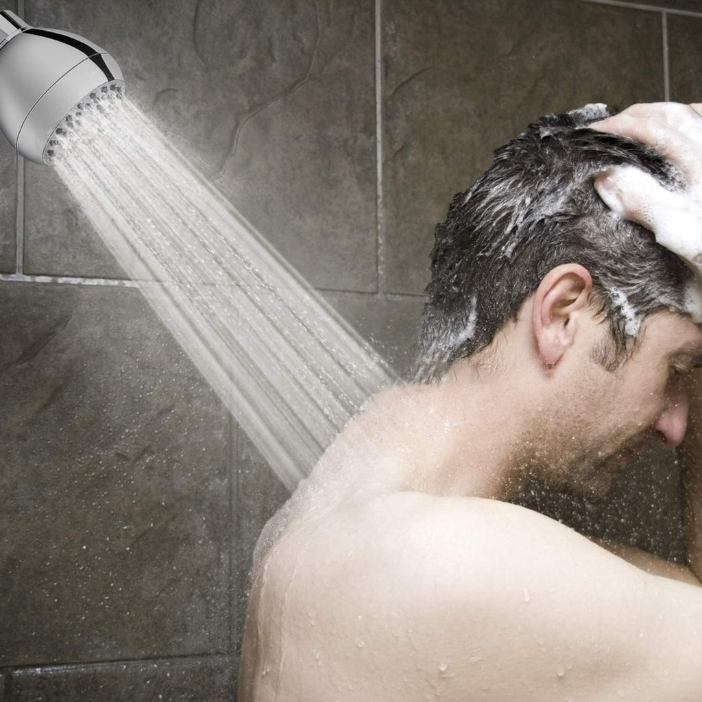 High Pressure Shower Head 3 Inches Anti-clog Anti-leak Fixed Showerhead Chrome with Adjustable Swivel Brass Ball Joint for Relaxing and Comfortable Shower Experience