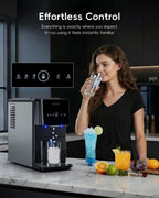 ecozy Nugget Ice Makers Dispenser 40 lbs Per Day Pebble Sonic Ice Machine Countertop, Touch-Free Ice, Self-Cleaning, Mistalo Drop Slim for Home Kitchen Office