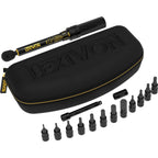 LEXIVON Bike Torque Wrench 1/4-Inch Dr. 15-Piece Kit | 72-Tooth Gear, Dual-Direction Click Type 2~26 Nm / 17.7~230.1 in-lb (LX-191)