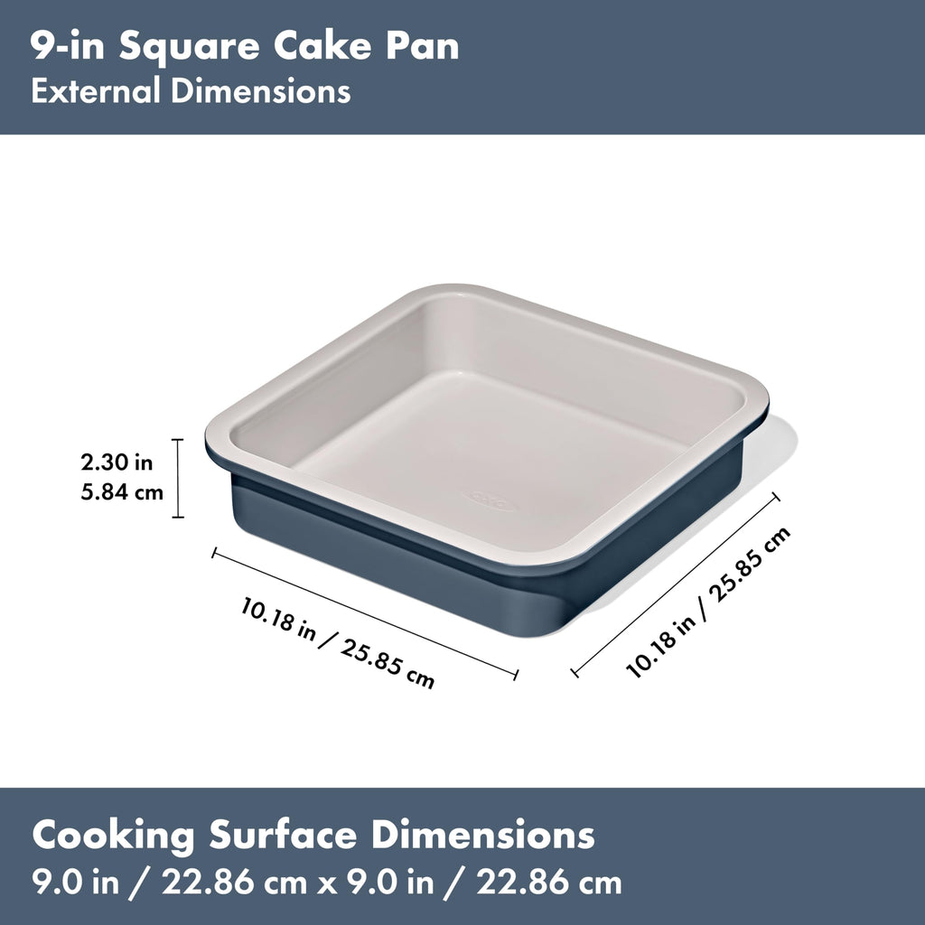OXO Good Grips Non-Stick Pro Ceramic Coated Metal Bakeware 9” Square Cake Pan – Storm Blue