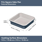 OXO Good Grips Non-Stick Pro Ceramic Coated Metal Bakeware 9” Square Cake Pan – Storm Blue