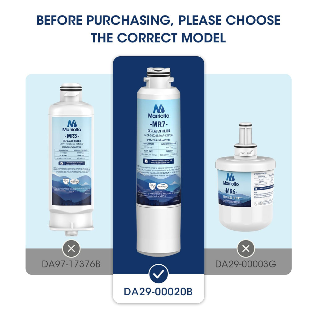 MARRIOTTO DA29-00020B Refrigerator Water Filter, Compatible with DA29-00020B, DA29-00020A, HAF-CIN/EXP, 46-9101 Refrigerator Water Filter, 1 Pack