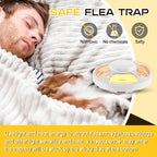 Kittmip 4 Pcs Flea Traps with 8 Sticky Discs for Inside Your Home Bug Killer Safe Flea Light Trap Safe to Pets and Kids Mosquito Trap Gnat Traps for UV Night Light Bug Catcher Attractant (White)