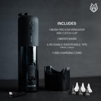 Wush Pro by Black Wolf - The Original Deluxe Water Powered Ear Cleaner with 6 Reusable Replacement Tips by Black Wolf - Safe & Effective for Ear Wax Buildup - Electric Ear Wax Removal Kit (Black)