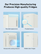 AstroAI Mini Fridge 2.0 Gen, 6 Liter/8 Cans Makeup Skincare Fridge 110V AC/ 12V DC Portable Thermoelectric Cooler and Warmer Little Tiny Fridge for Bedroom, Cosmetics, Christmas (Beige)