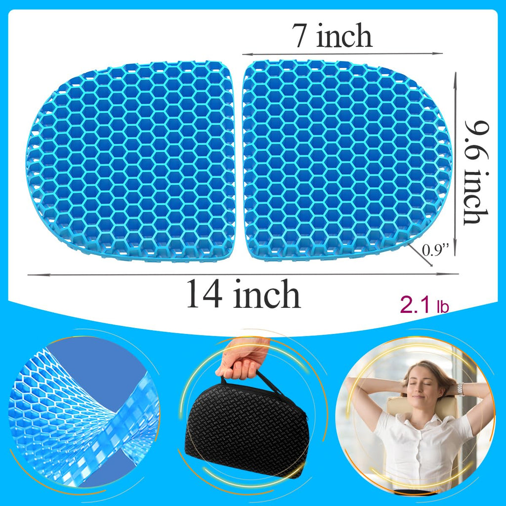 masteymoh Small Foldable Seat Cushion 0.9-Inch Thick, 14 x 9.6 Inches Portable Cooling Gel Seat Cushion for Pressure Relief, Light Seat Cushion for Travel seat Cushion, Foldable for Easier Storage