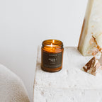 Calyan Wax Soy Wax Candle, Aspen & Fog Scented Candle for The Home | Premium Candle with Essential Oils | 7.2 oz 57 Hour Burn | Soy Candle in Amber Glass Jar | Aromatherapy GIF