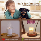 Dimmable Flower Candle Warmer Lamp with Timer, Purple Candle Lamp Warmer for Jar Candle, 2024 Womens Gifts for Christmas, Xmas Gifts for Mom Unique, Home Decor for Bedroom Living Room Decor Aesthetic