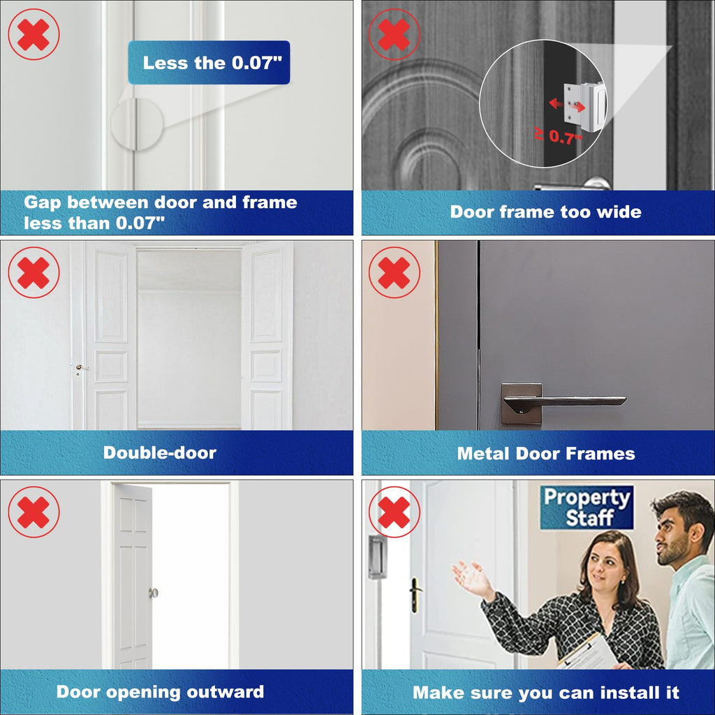 Door Reinforcement Lock Withstands 800lbs of Force - White Extra Proof Door Lock for Kids Safety Drilling Required, Prevents Unauthorized Entry, Add a Door Security Lock for Home Safety & Privacy