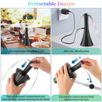 Fly Fans for Tables Rechargeable, Fly Fans for Outdoor Tables, Food Fans to Keep Flies Away, USB Fly Fans Belfans, 1800mah Large Capacity Fly Repellent, 6PCS, Black