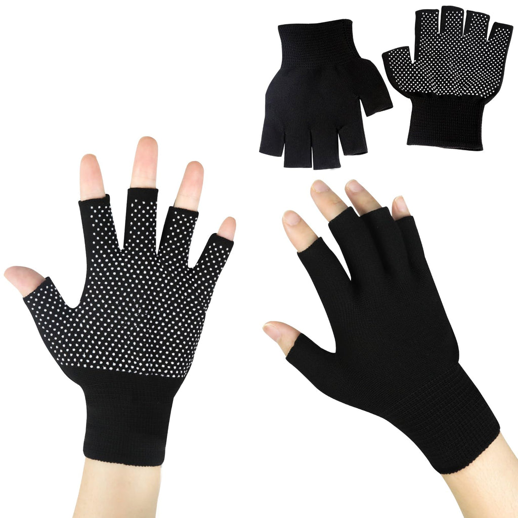 Winter Touchscreen Gloves for Women and Men, Anti-Slip Light Weight Half-Finger Gloves for Hiking, Warm Glove Cycling Driving, Cold Weather, Running, Outdoor Sports, Daily Work(5 fingers-2 Pairs)