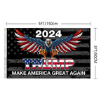 Trump 2024 Flag, Trump 3x5 FT Flag Make America Great Again Banner with Brass Grommets for Indoor Outdoor Decorations (black1)