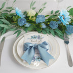 HUIHUANG Dusty Blue Ribbon 2 inch Wide Double Face Blue Satin Ribbon for Flower Bouquet, Dusty Blue Silk Satin Ribbons for Wedding Invitation, Gift Wrapping, Holiday Decor, Bows Making -25 Yards/Roll