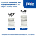 Brother Genuine High Yield Toner Cartridge, TN660, Replacement Black Toner, Page Yield Up to 2,600 Pages, Amazon Dash Replenishment Cartridge