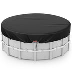LXKCKJ 10 Ft Round Pool Cover, Solar Pool Covers for Above Ground Pools, Summer Pool Cover Protector with Cover Accessories, Round Hot Tub Cover Ideal for Waterproof and Dustproof (Black)