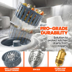2 Pack Sink Drain Strainer - Sink Stopper, 3 in 1 Stainless Steel Kitchen Drain Plug with Deep Anti-Clog Basket and Odor-Blocking Seal, Pop-Up Design Fits Standard 3-1/2 Inch Sink