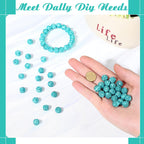 Hicarer 120 Pcs Rhinestone Beads for Jewelry Making 10mm Shiny Crystal Diamond Clay Beads Disco Ball Polymer Clay Round Bead Bulk for Crafting DIY Bracelet Necklace Earring Christmas(Lake Blue)