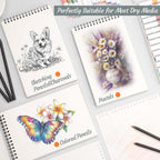 12 Pack Sketch Book, 5.5 x 8.5 Inch Sketchbook, 68lb/100gsm Top Spiral Bound Sketch Pad, Acid Free Art Supplies Drawing Painting Sketching Paper for Adults, Beginners, Artists (30 Sheets Each)