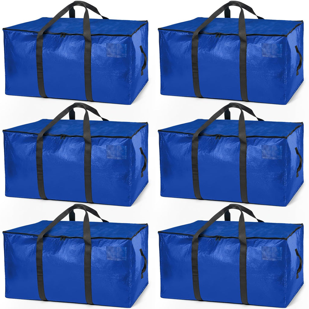 ClearSpace Heavy Duty Large Moving Bags or Storage Bags – Clear Storage Bins with Lids, Large Moving Boxes with Backpack Straps & Zippers – Packing Bags & Moving Supplies for College Dorm, 6 Pack