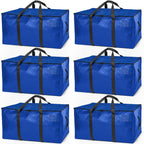 ClearSpace Heavy Duty Large Moving Bags or Storage Bags – Clear Storage Bins with Lids, Large Moving Boxes with Backpack Straps & Zippers – Packing Bags & Moving Supplies for College Dorm, 6 Pack