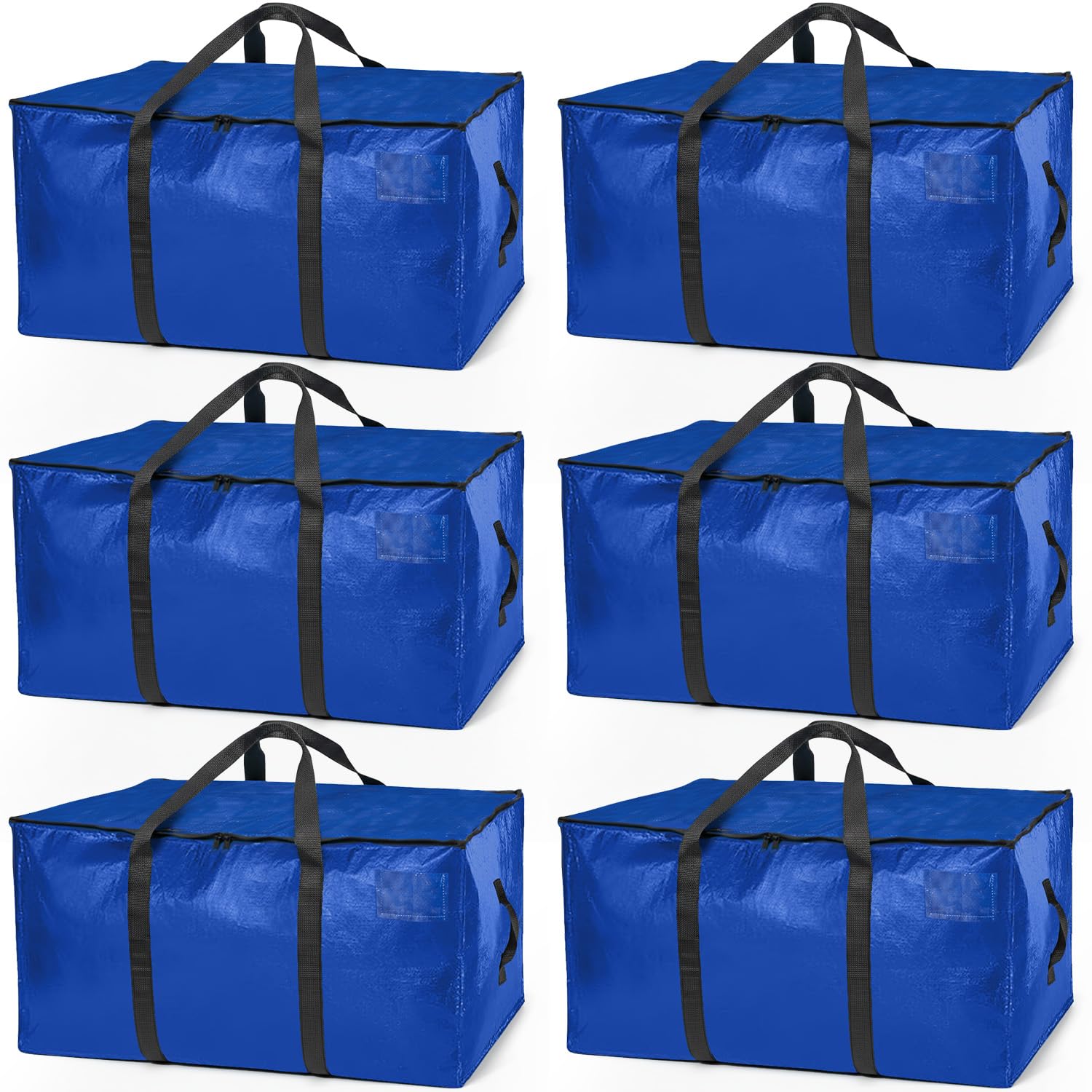 ClearSpace Heavy Duty Large Moving Bags or Storage Bags – Clear Storage Bins with Lids, Large Moving Boxes with Backpack Straps & Zippers – Packing Bags & Moving Supplies for College Dorm, 6 Pack