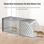 Humane Mouse Trap, [2024 New] Single Door Continuous Rat Hole Mouse Trap, Combined Automatic Continuous Rat Traps Cage, Easy to Set Mice Catcher for Indoor and Outdoor, Sensitive Pedal Rat Trap (1pc)
