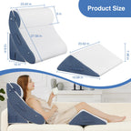 Welzona 4Pcs Orthopedic Bed Wedge Pillow Set for Post Surgery, Gel-Infused Memory Foam Layer Wedge Pillow for Sleep Apnea, Leg, Knee, Back, and Arm Support, Sit up Pillow for Bed