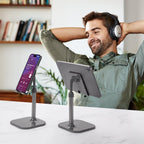 Doboli Cell Phone Stand, Phone Stand for Desk, Phone Holder Stand Compatible with iPhone and All Mobile Phones Tablet, Christmas Stocking Stuffers Gifts for Adults Women Men Mom Wife, Space Gray