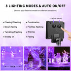 JMEXSUSS 4 Pack Purple Solar Christmas Lights, 100 LED 33ft Purple Solar Fairy Lights, 8 Modes Copper Wire Solar String Lights Outdoor Waterproof for Halloween Christmas Garden Yard Tree Decor