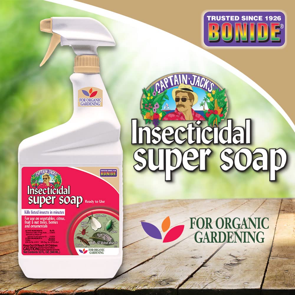 Bonide Captain Jack's Insecticidal Super Soap, 32 oz Ready-to-Use Spray For Organic Gardening and Outdoor Plants