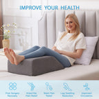 MEGCXIT Leg Pillow Elevation Blood Circulation, Leg Wedge for Elevation for Swelling, Leg Elevating Pillow for After Surgery, Memory Foam Foot Knee Pillow for Back Sleeping 24×22×8 Inch Dark Grey