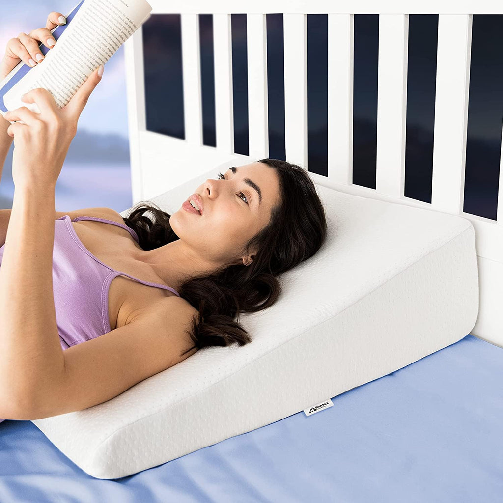 7.5" Wedge Pillow for Acid Reflux - Dr. Recommended Height, Luxurious 2" Memory Foam Pillow Wedge for Sleeping, GERD, Post Surgery, Heartburn, and Snoring - Viscose of Bamboo Cover (25" Wx26 Lx7.5 H)