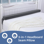 BALAPET Flodable Pillow for Headboard Gap,Bed Gap Filler Queen Size,Adjustable Bed Wedge Pillow for Headboard,Rectangular Bed Gap Filler,Foam Mattress Gap Filler(Gray,60 * 9.8 * 3in)