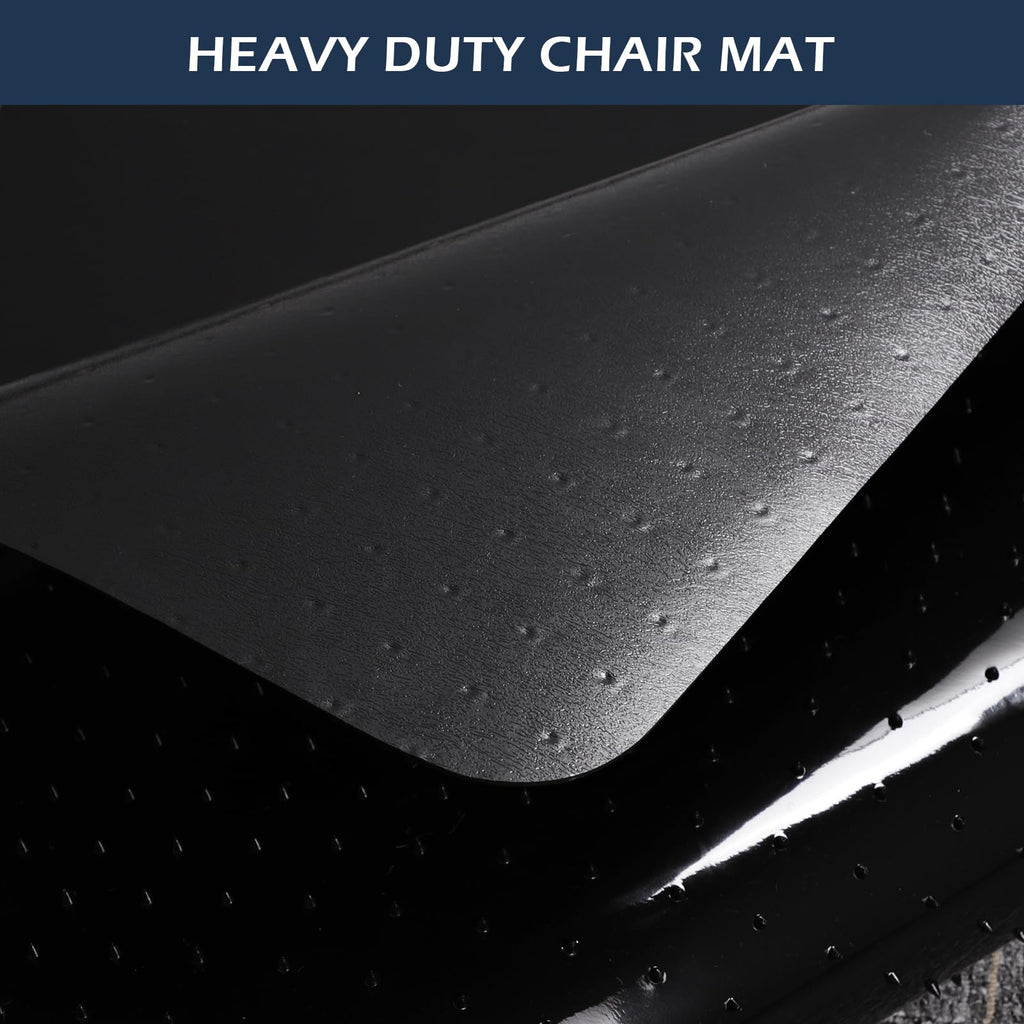 SALLOUS Chair Mat for Carpet, 48" x 36" Office Chair Mat for Carpeted Floors, Heavy Duty Vinyl Floor Mat with Grips, Floor Protector Computer Desk Mat for Home Office (Black, Rectangular)