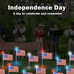 X-GiftKey 4th of July Decorations Outdoor American Flag Lights, 6-Pack Red White and Blue Solar Stars Lights with 6 USA Flags & 30LED,Bright Patriotic Pathway Lights for Memorial Day Yard Lawn Decor