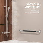 32 Inch Shower Grab Bar w/Anti Slip Rubber Grip, Munzong Stainless Steel Bathroom Grab Bar, Chrome Bathroom Balance Bar,Safety Handrail Support,Handicap Injury Elderly Senior Assist Bath Handle