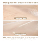 [Two-Sided Usable] 60” x 75” Hard Floor Chair Mats for Office, Clear Computer Chair Mat for Hardwood, Plastic Desk Floor Mat for Hardwood Floors, Rubber Office Chair Mat for Tile/Laminate Floor