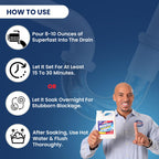 PROFESSOR AMOS Superfast Drain Cleaner Dissolve Hair, Grease, Food & Build Up Fast, 4-6 Applications Per Bottle