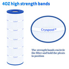 Cryspool® 08060 Filter Compatible with CX1750RE, C1750, C1750E, C1900RE, PA175, C-8417, FC-1294, 817-0175P, 175 Sq. Ft Pool Filter Cartridge, 1 Pack