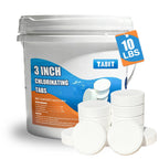 Chlorine Tablets 3 inch 10 Pounds, TABIT Swimming Pool Long Lasting Chlorinating Tablets, Slow Dissolving, Tri-Chlor for Swim Pool, Hot Tubs, Spa