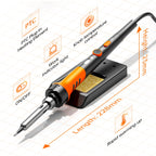 Soldering Iron Premium Kit, 60W Soldering Gun with Ceramic Heater, 12-in-1 Soldering Tool, Adjustable Temperature 200 to 450°C, Includes Soldering Iron Tip, Solder Wire, Pump and Paste