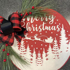 Christmas Stencils 12” Christmas Stencil for Wood Round Xmas Stencil for Painting Holiday Stencils Merry Christmas Holy Night Drawing Templates for Door Hanger Porch Wreath Home Decor