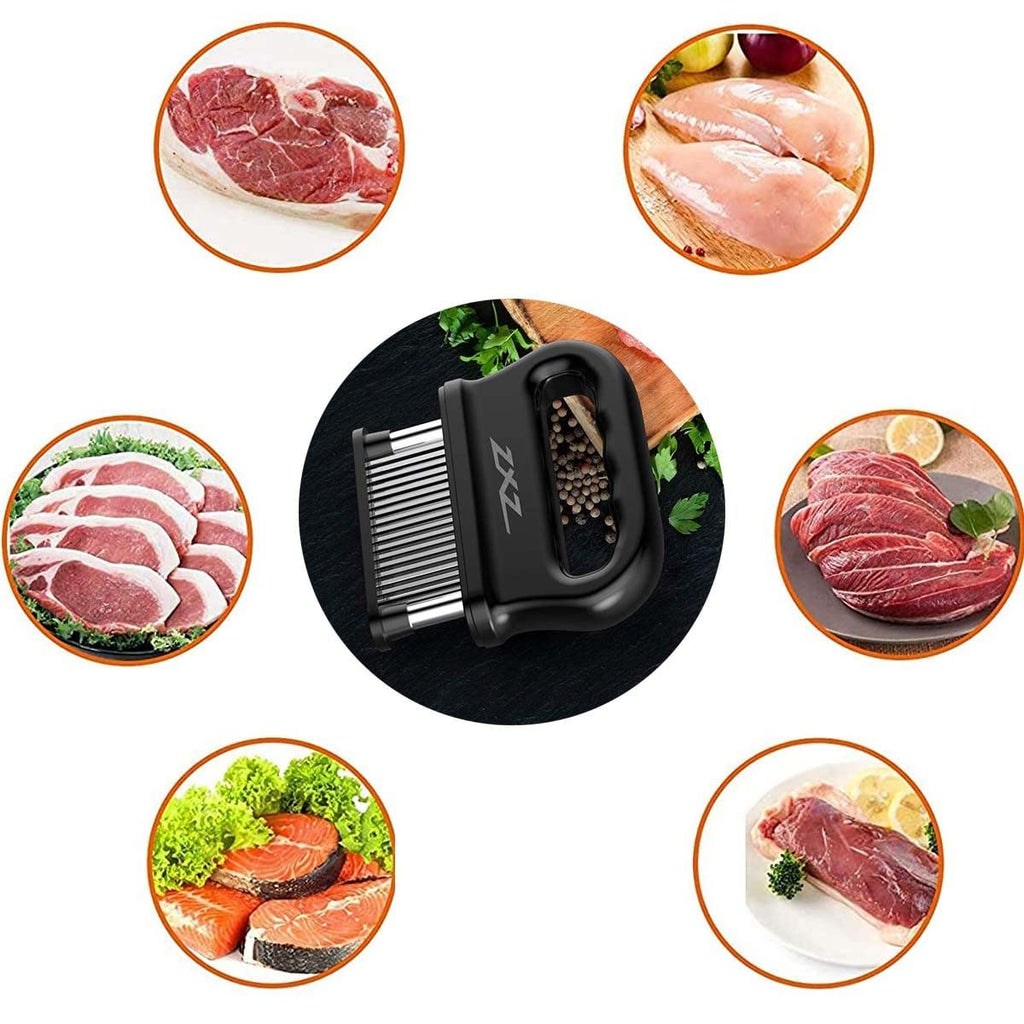 ZXZ Meat Tenderizer, 48 Stainless Steel Sharp Needle Blade, Heavy Duty Cooking Tool for Tenderizing Beef, Turkey, Chicken, Steak, Veal, Pork, Fish, Christmas Cooking Set