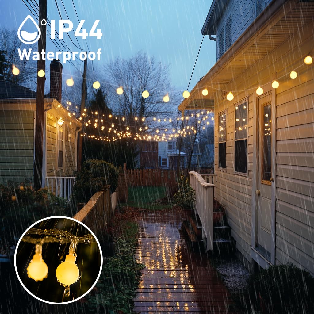 JMEXSUSS 100 LED Connectable Globe String Lights Indoor Bedroom, 33ft Warm White String Lights with Remote Plug in, 8Mode Christmas Lights Outdoor Waterproof for Classroom Patio Party Wedding Decor