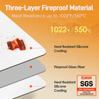 Amerbro Heat Resistant Mats for Countertop - Fireproof 15x18 in Heat Resistant Mats for Air Fryer - Kitchen Countertop Protector Hot Pad for Air Fryer, Coffee Maker, Stand Mixer, Oven 2PCS - White