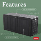Keter Marvel Plus 71 Gallon Resin Deck Box-Organization and Storage for Patio Storage Box Outdoor Cushions, Throw Pillows, Garden Tools and Pool Accessories, Dark Grey